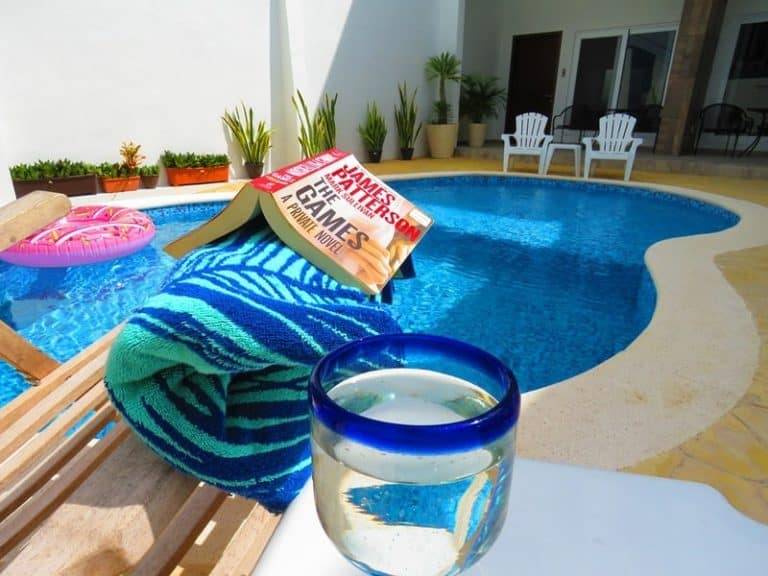 Relaxing at the pool at Stingray Villa Cozumel, Mexico