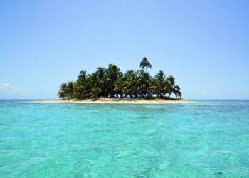 Secluded tropical island in Cozumel Mexico with lush palm trees and clear turquoise waters. Ideal for relaxing beach holidays and island adventures.