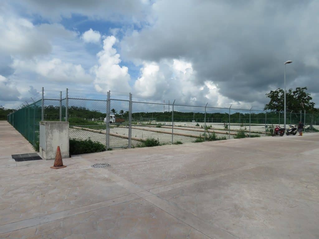 All parking at the marina now fenced off in Cozumel