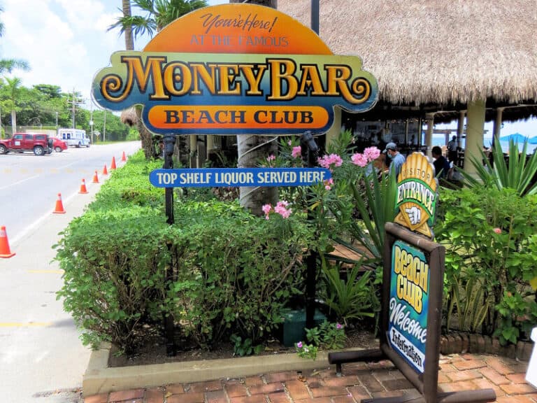 the entrance to the money bar in Cozumel